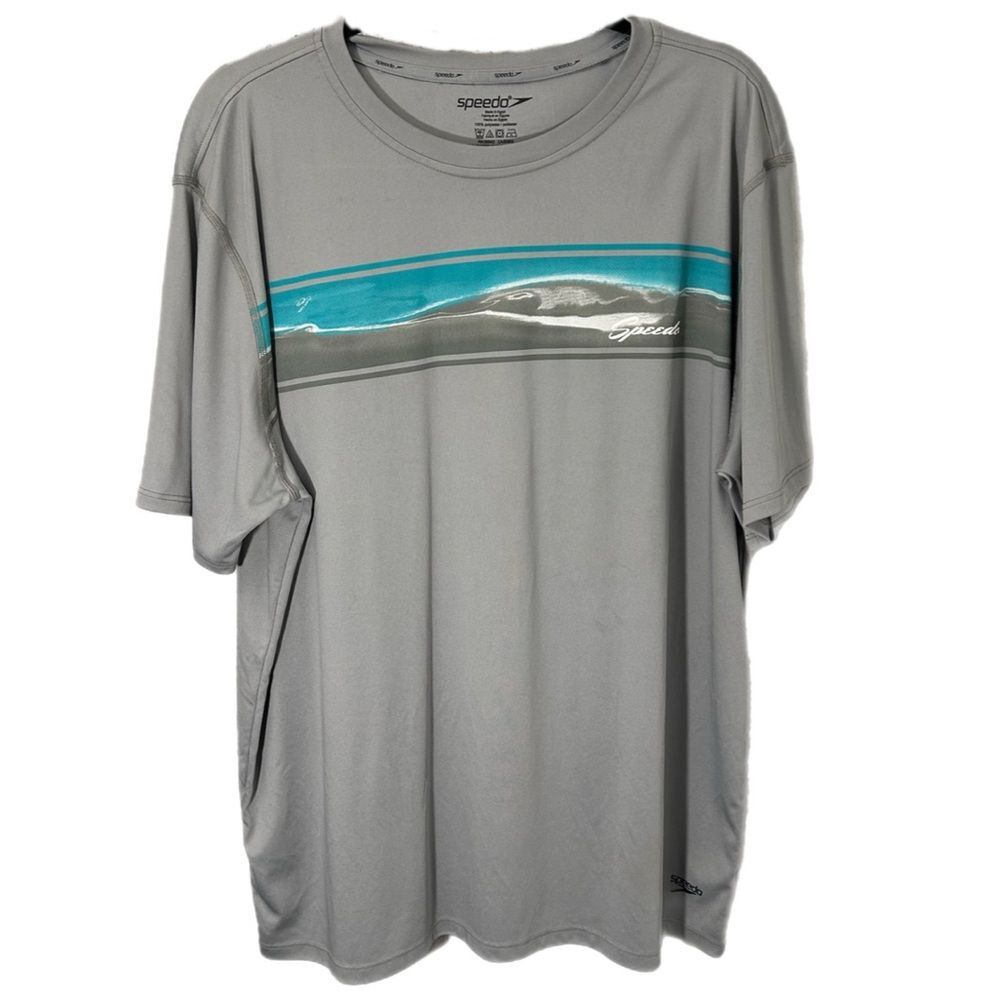 Speedo Men's TurboDRI UPF 50+ Graphic Swim T-Shirt Size XL - Picture 2 of 9